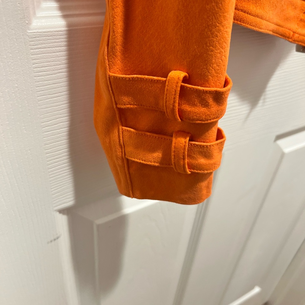Insight Orange Leather Moto Jacket - Picture 6 of 6